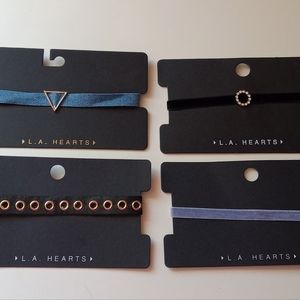 Four L.A. Hearts Choker Necklaces NWT